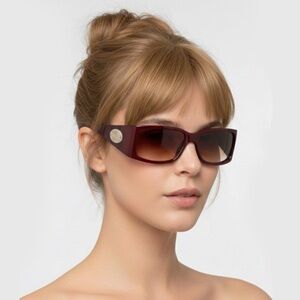 NWOT VTG DIOR Classic Dior 2 Burgundy Red Sunglasses Gradient Lens Y2K RARE